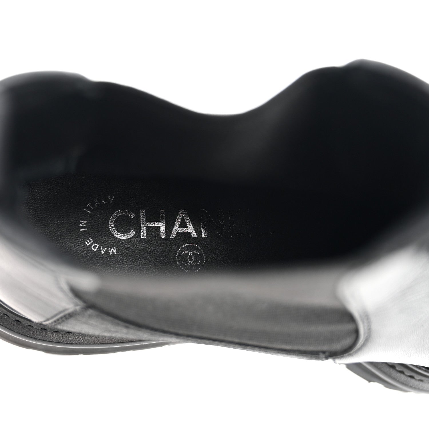 Chanel Calfskin Patent Cap Toe Ankle Boots 38.5 Black 8 of 9