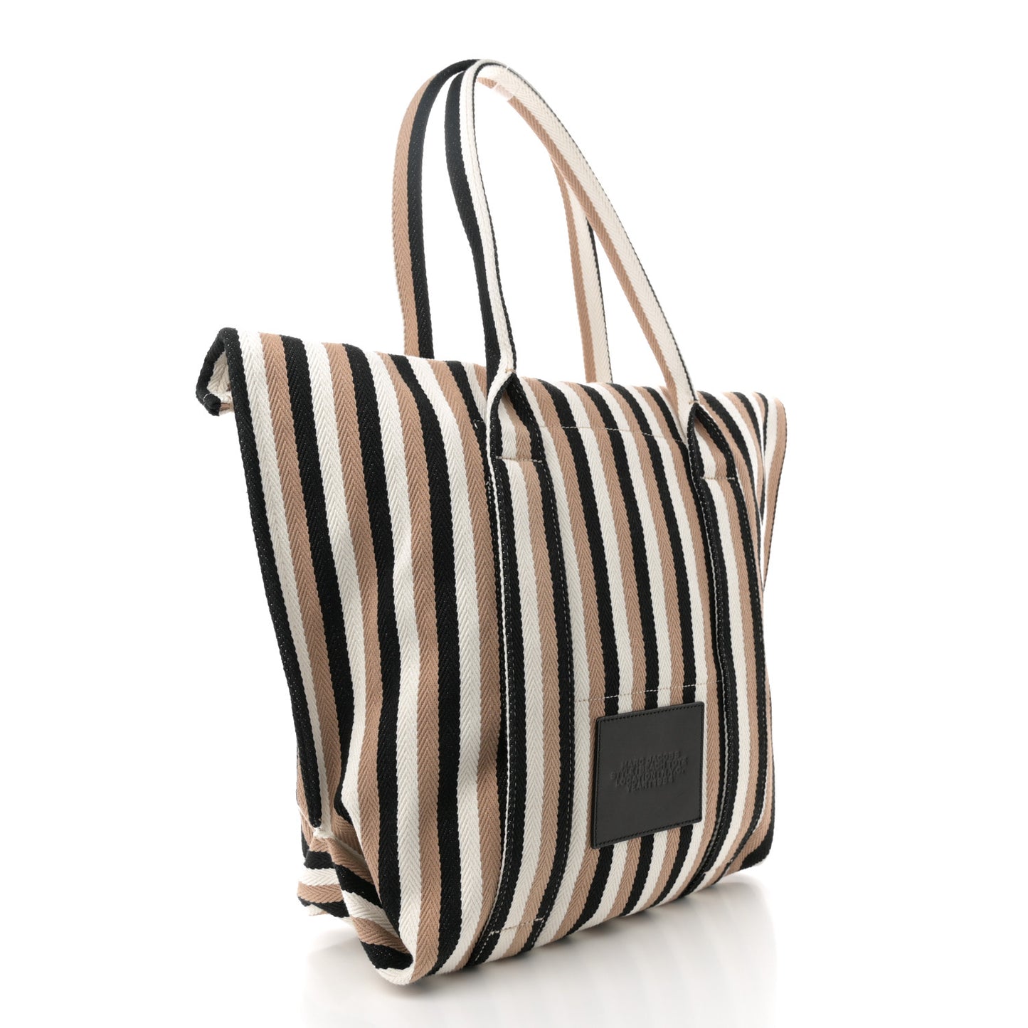 Jacquard Striped Beach Tote Bag Camel Multi