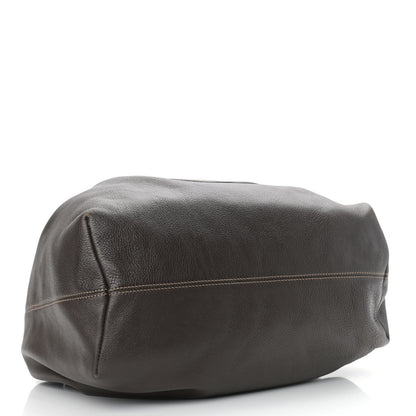 Chanel Grained Calfskin CC Drawstring Bucket Bag Dark Brown 4 of 10