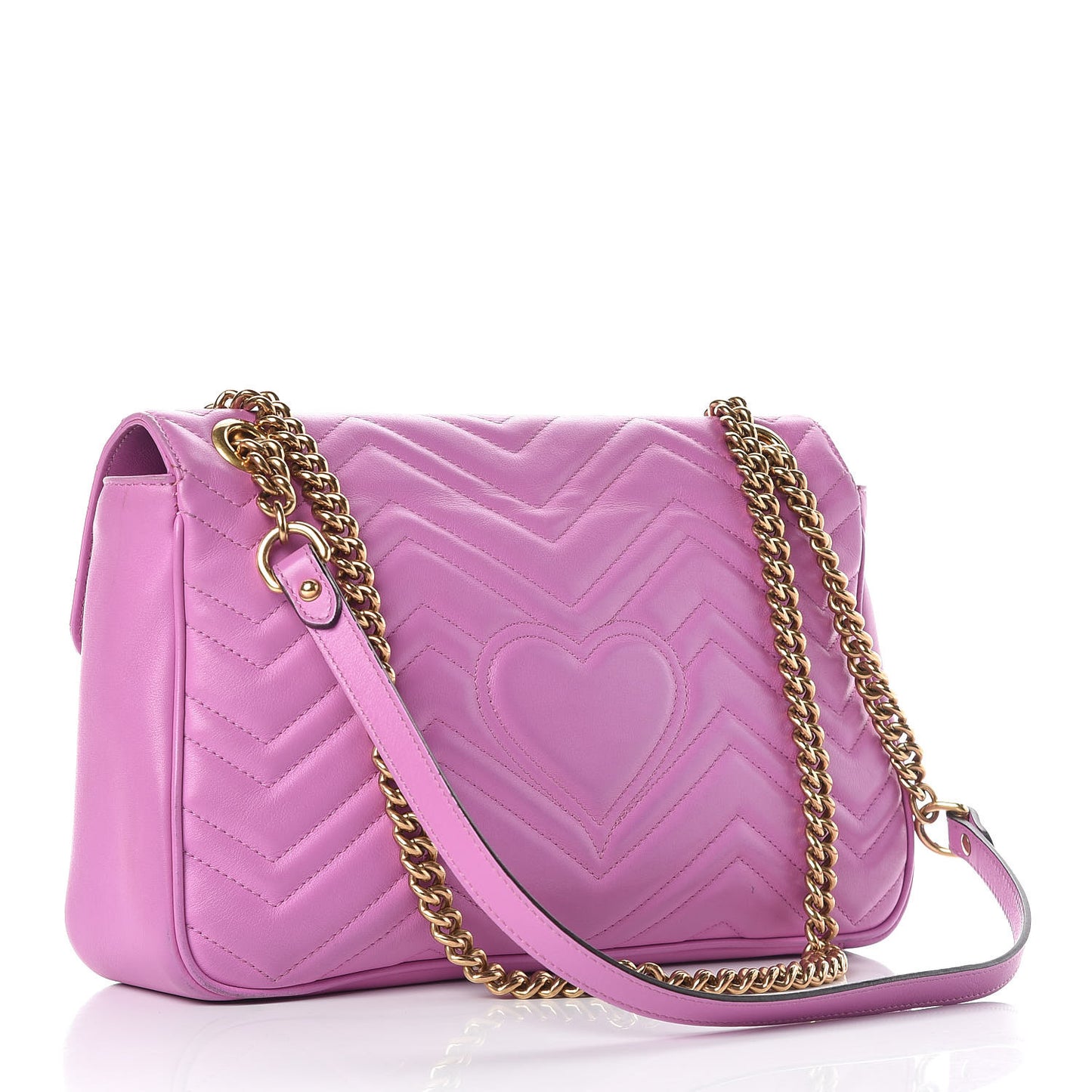 Calfskin Matelasse Medium GG Marmont Shoulder Bag Candy Mousse