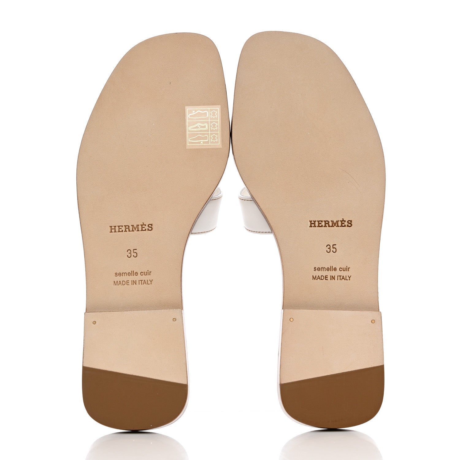 Hermes Box Calfskin Oran Sandals 35 White 5 of 9