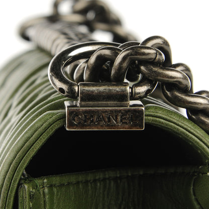 Chanel Lambskin Medium Celtic Boy Flap Green 7 of 9