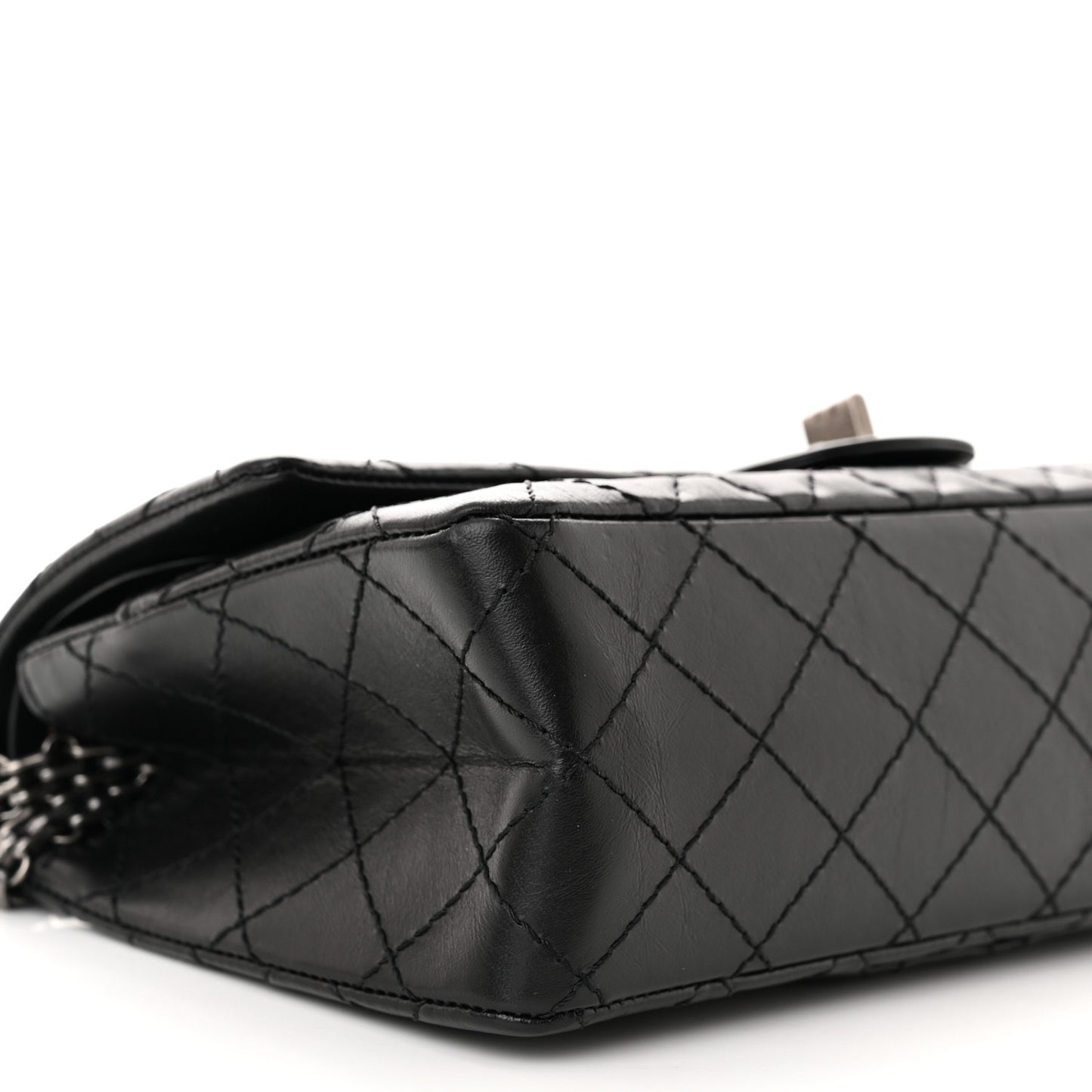 Aged Calfskin Quilted 2.55 Reissue 225 Flap Black