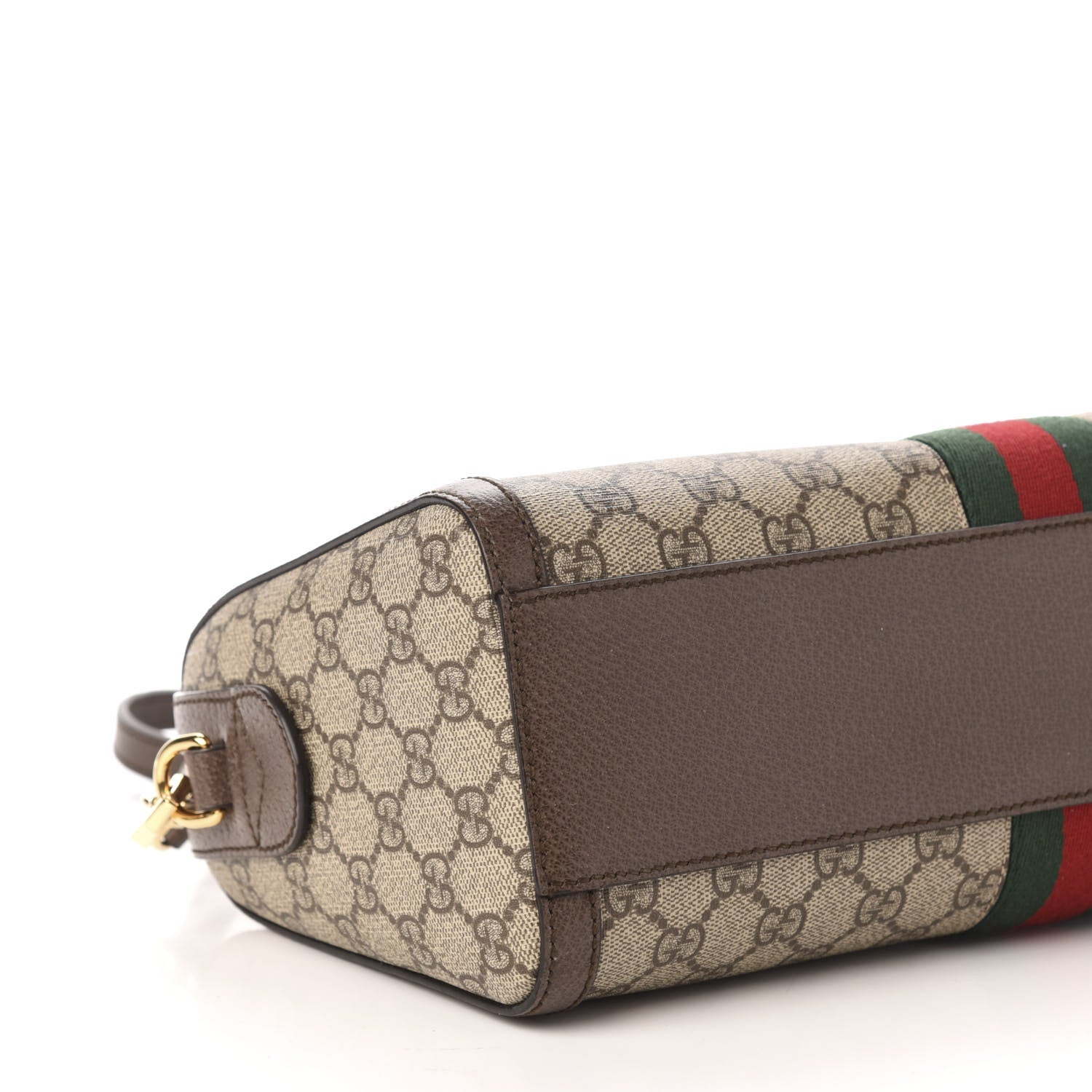 Gucci GG Supreme Monogram Web Medium Ophidia Boston Brown 9 of 11