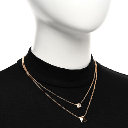 Hermes 18K Rose Gold Diamond Clou d'H Double Pendant Necklace 2 of 5