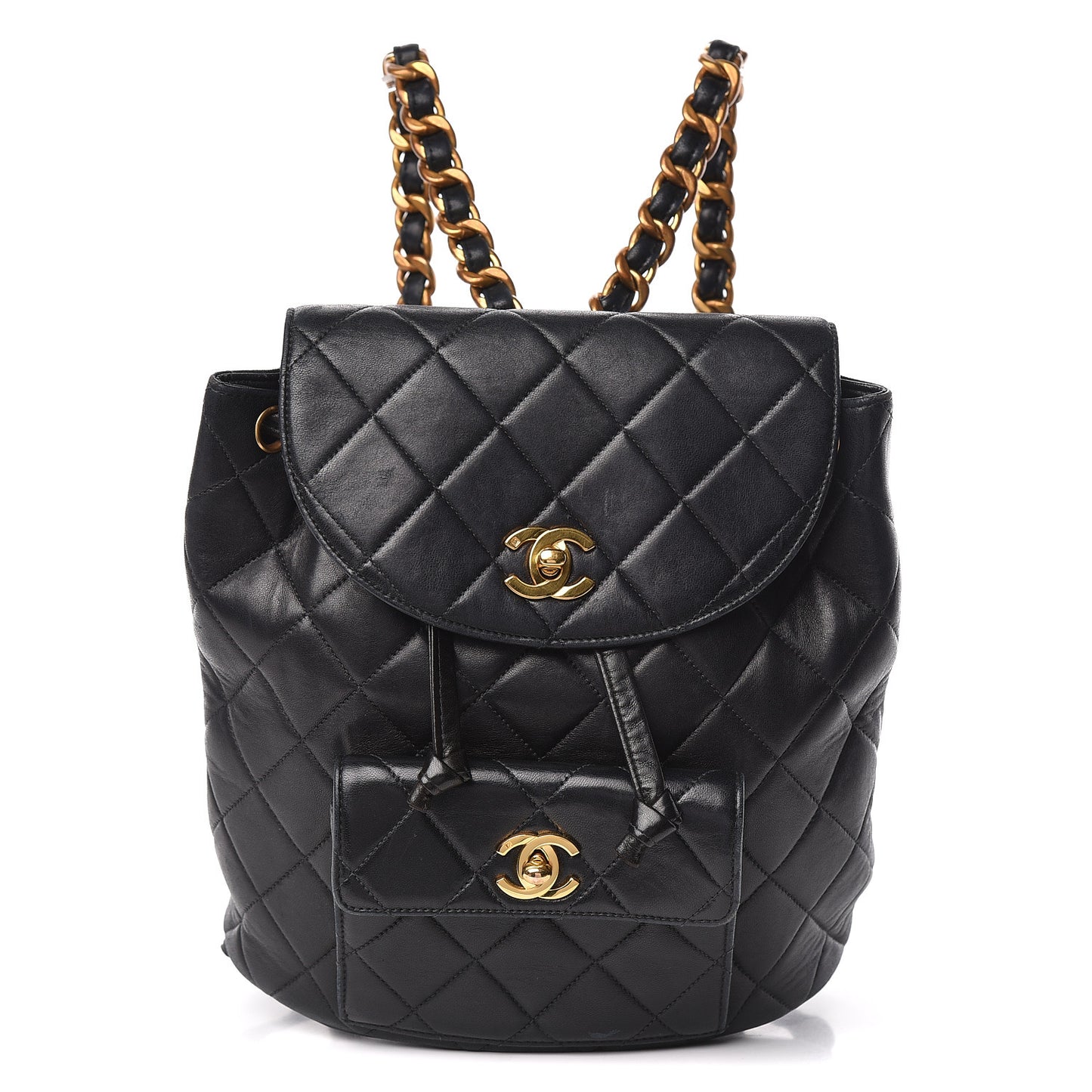 Lambskin Quilted CC Chain Backpack Black