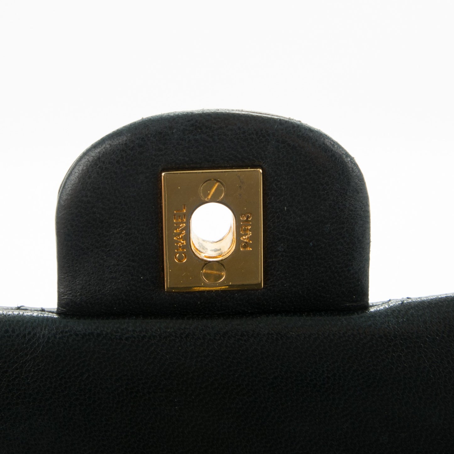 Lambskin Quilted Medium Double Flap Black