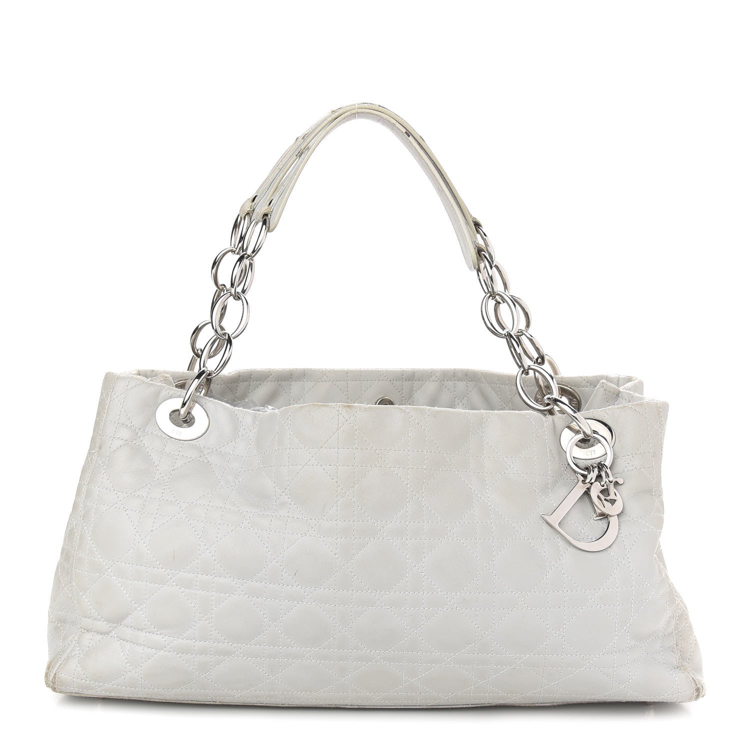 Christian Dior Lambskin Cannage Soft East West Tote White 1 of 13