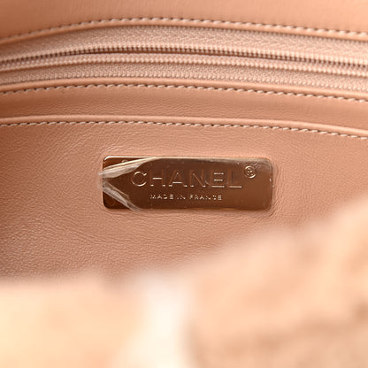 Chanel Shearling Lambskin Large Fluffy Tartan Single Flap Beige White 6 of 10