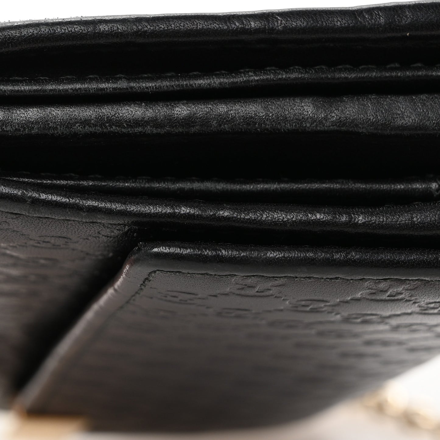 Soft Microguccissima Dice Chain Wallet Black