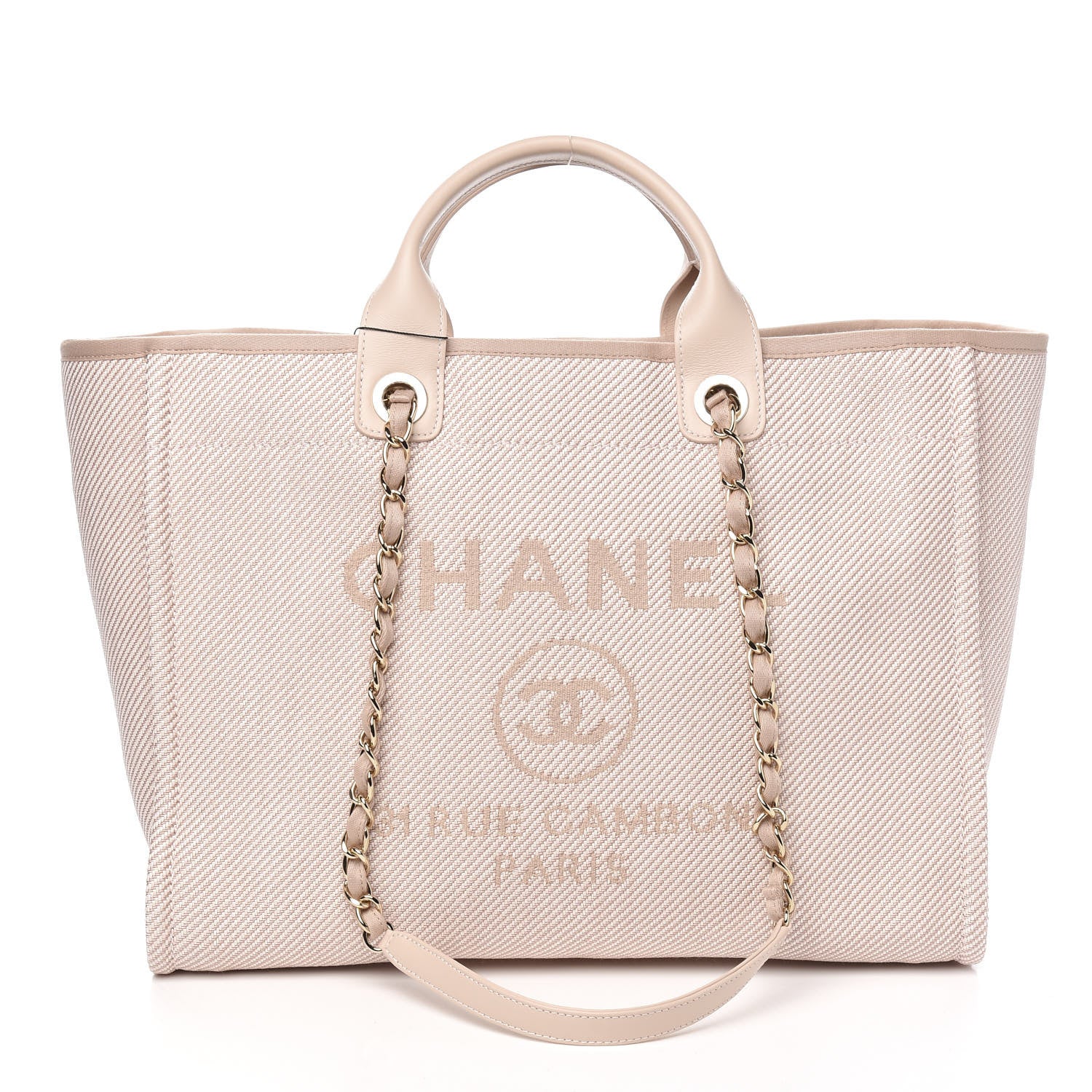 Chanel Canvas Medium Deauville Tote Beige 1 of 9