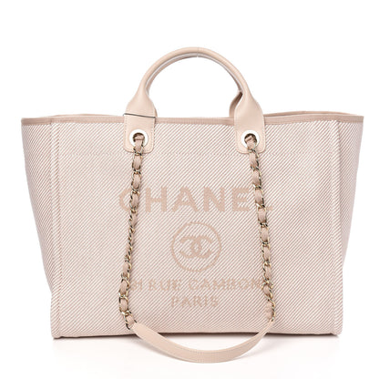 Chanel Canvas Medium Deauville Tote Beige 1 of 9
