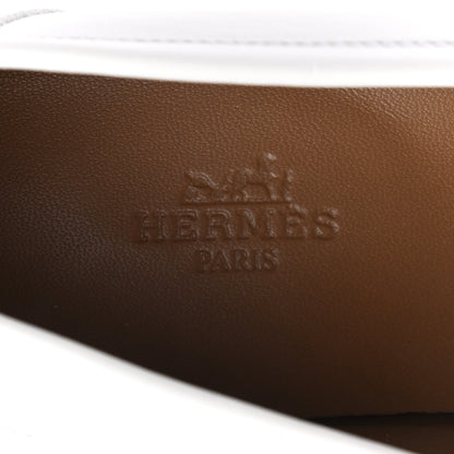 Hermes Calfskin Womens Paris Loafers 38 White 7 of 7