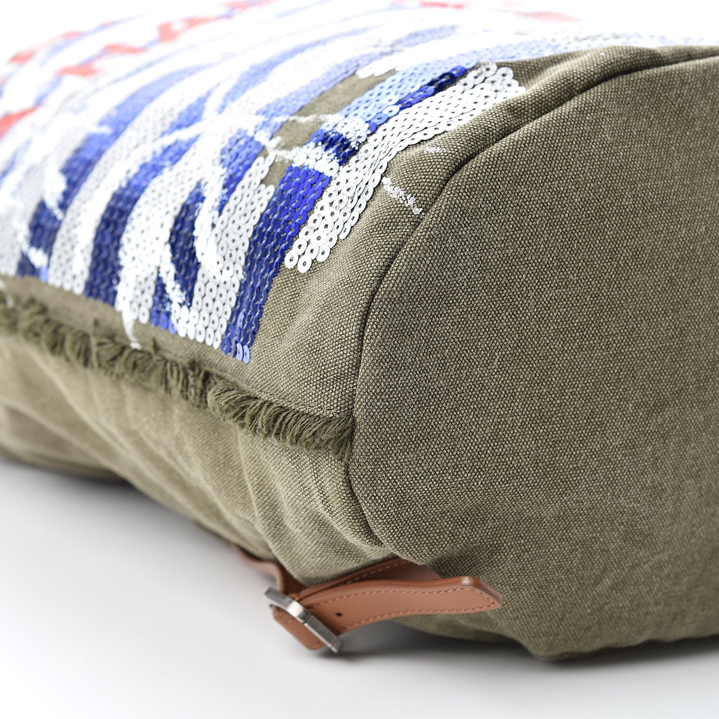 Canvas Sequins Cubano Trip Backpack Khaki