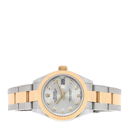 Rolex Stainless Steel 18K Yellow Gold Diamond 28mm Oyster Perpetual Datejust Watch Silver 279173 2 of 5
