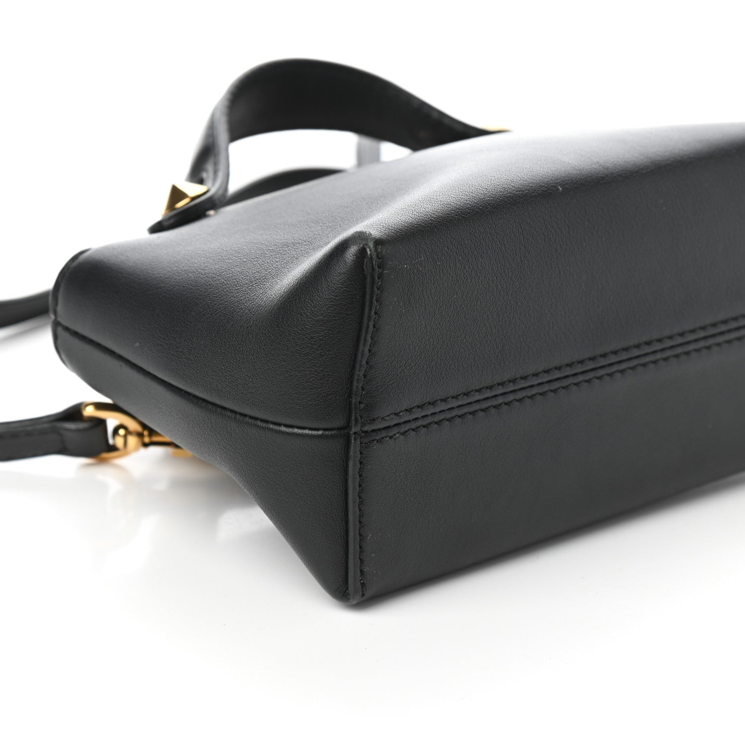 Fendi Vitello Dolce Chain Tail Gold Edition Mini By The Way Boston Bag Black Vintage Gold 8 of 9