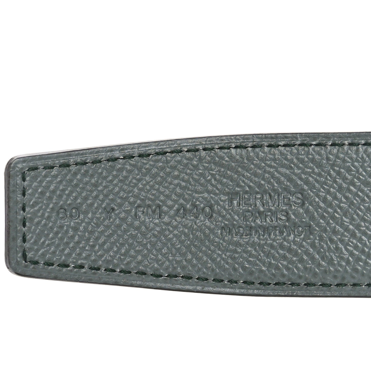 Epsom PVD Plated 32mm H Belt 80 Vert De Gris Vert Amande