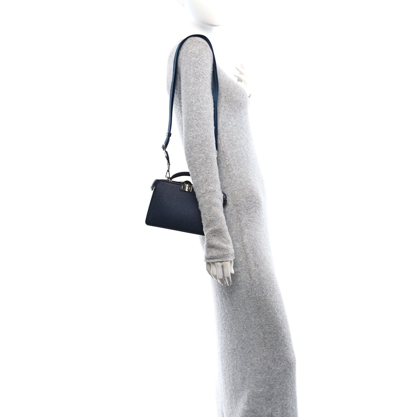 Cuoio Romano Vitello Cover Bi-Color Peekaboo I See U X Cross Satchel Navy