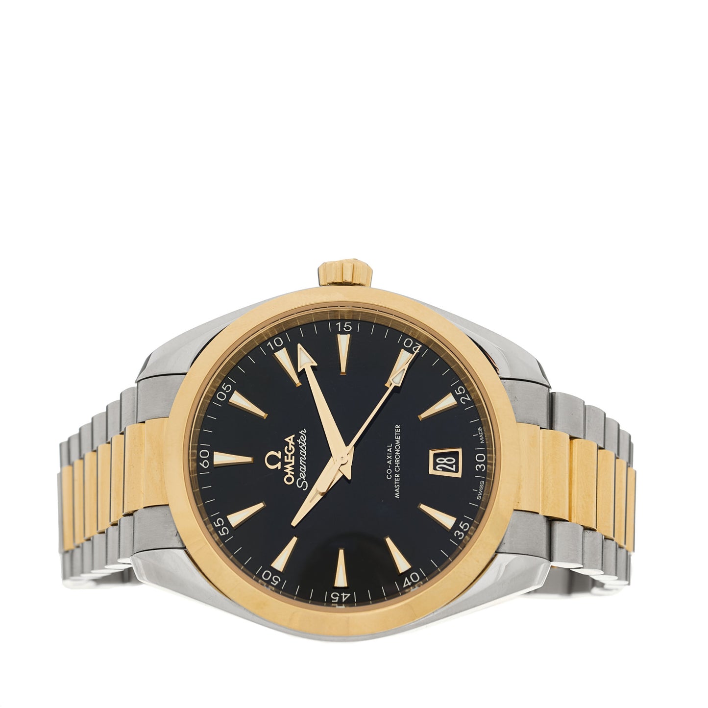 Stainless Steel 18K Moonshine Gold 41mm Seamaster Aqua Terra 150M Chronometer Automatic Watch Black 220.20.41.21.01.001