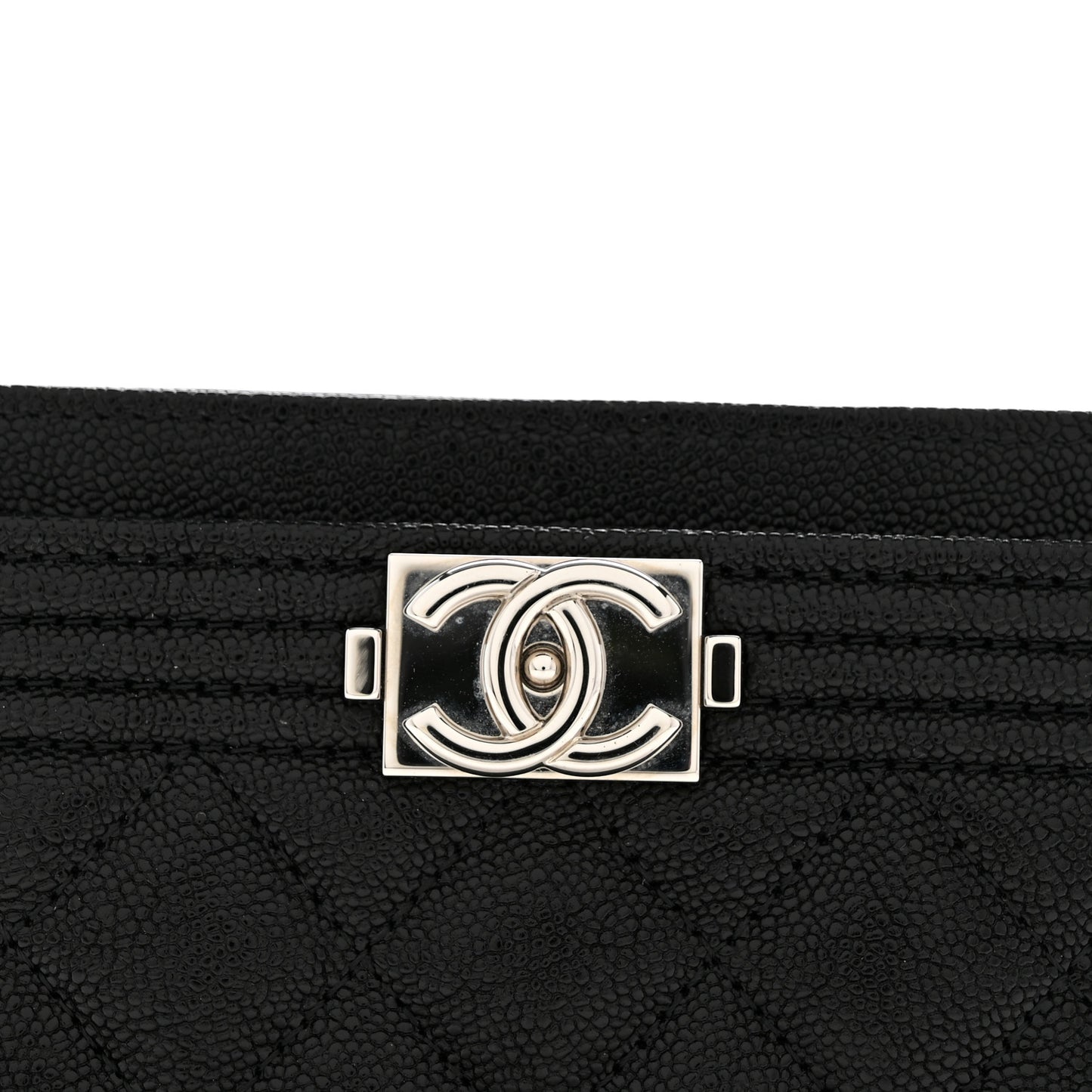 Caviar Quilted Boy Card Holder Black