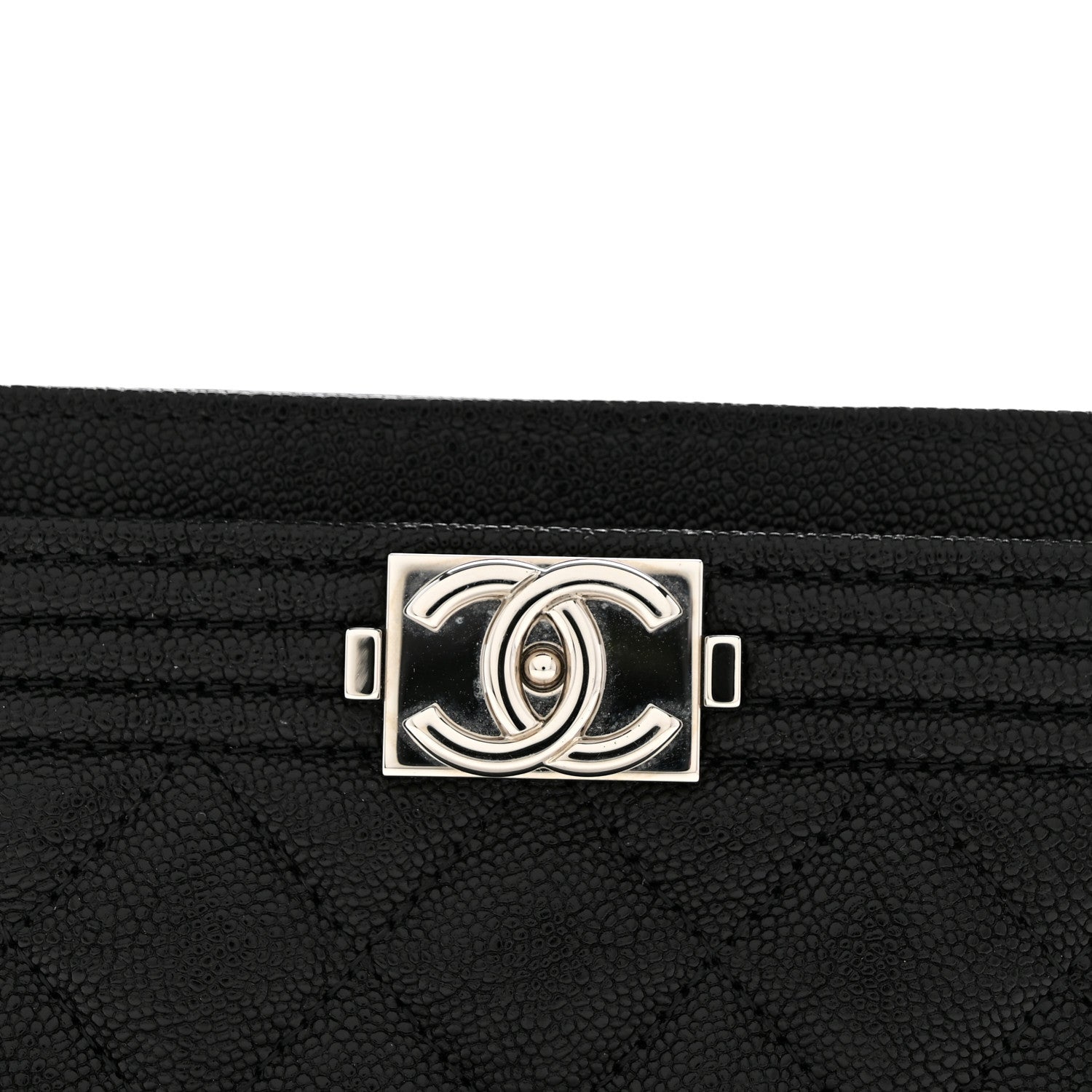 Chanel Caviar Quilted Boy Card Holder Black 9 of 10