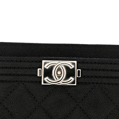 Chanel Caviar Quilted Boy Card Holder Black 9 of 10