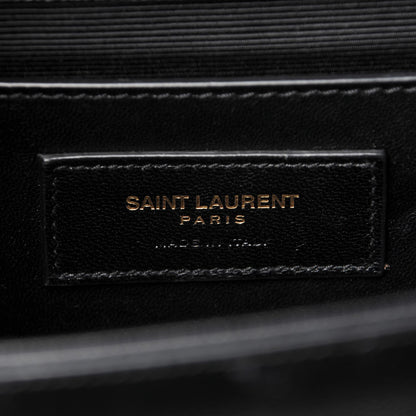 Saint Laurent Grain De Poudre Medium Classic Monogram Kate Satchel Black 6 of 8