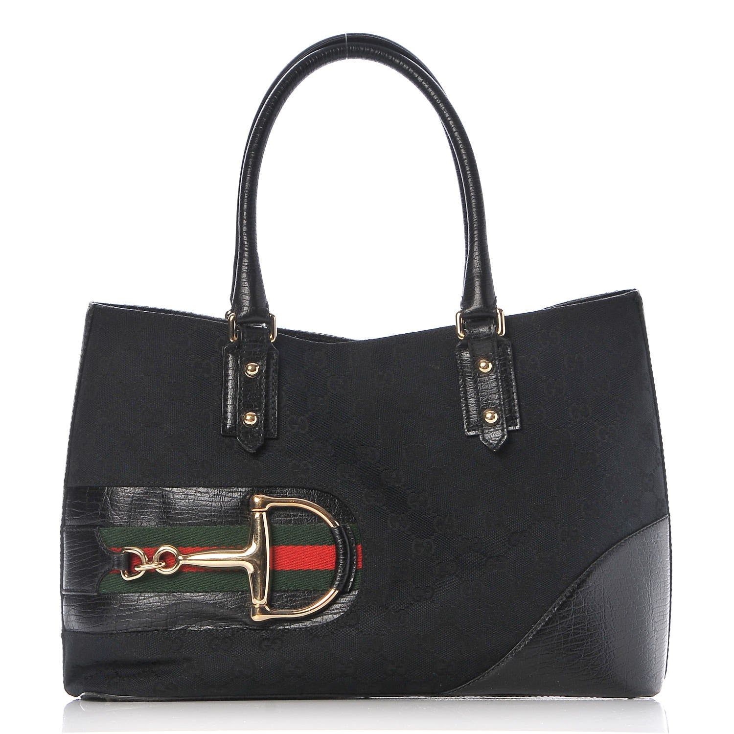 Gucci Monogram Medium Hasler Tote Black 1 of 10