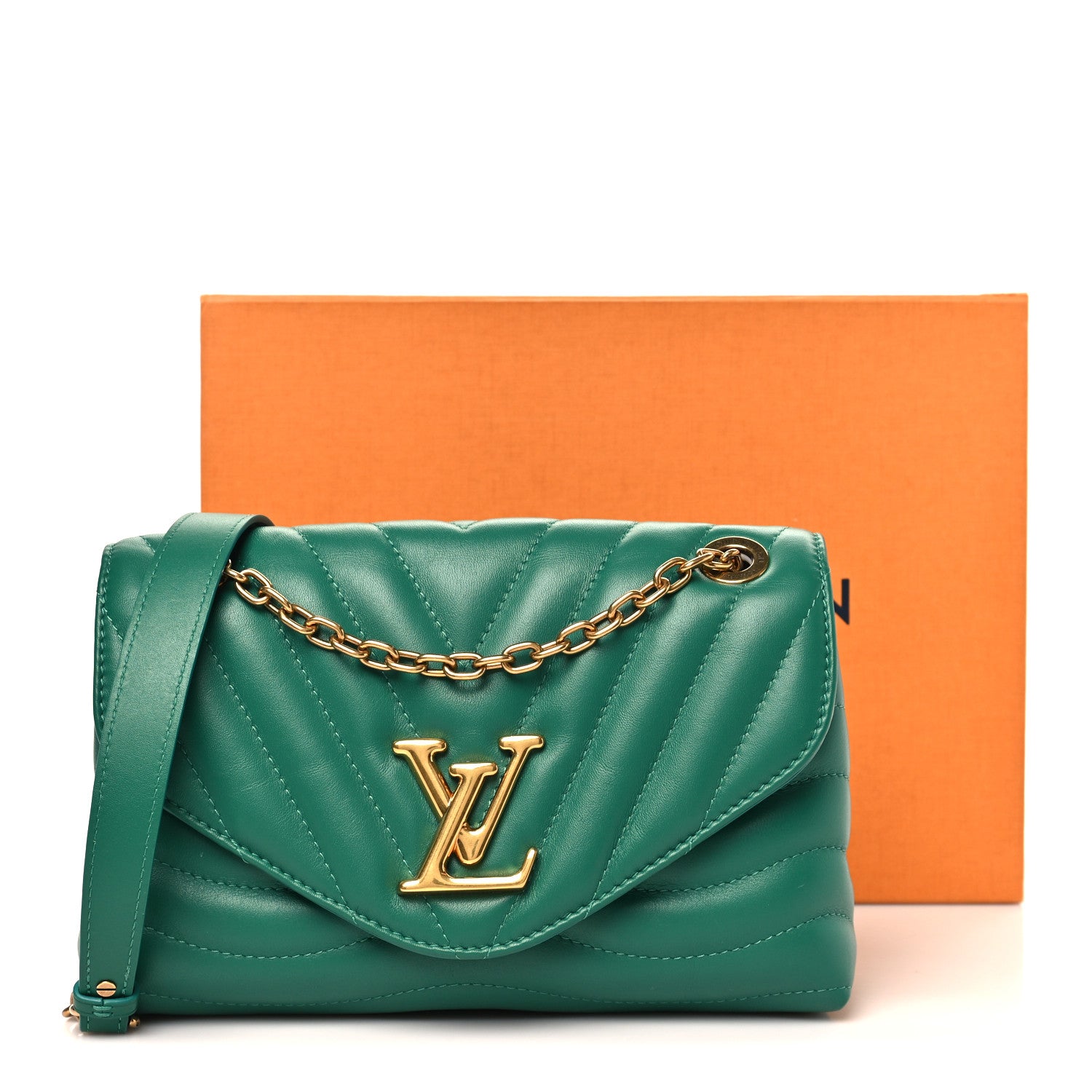 Louis Vuitton Calfskin New Wave Chain Bag MM NM Emerald 10 of 10