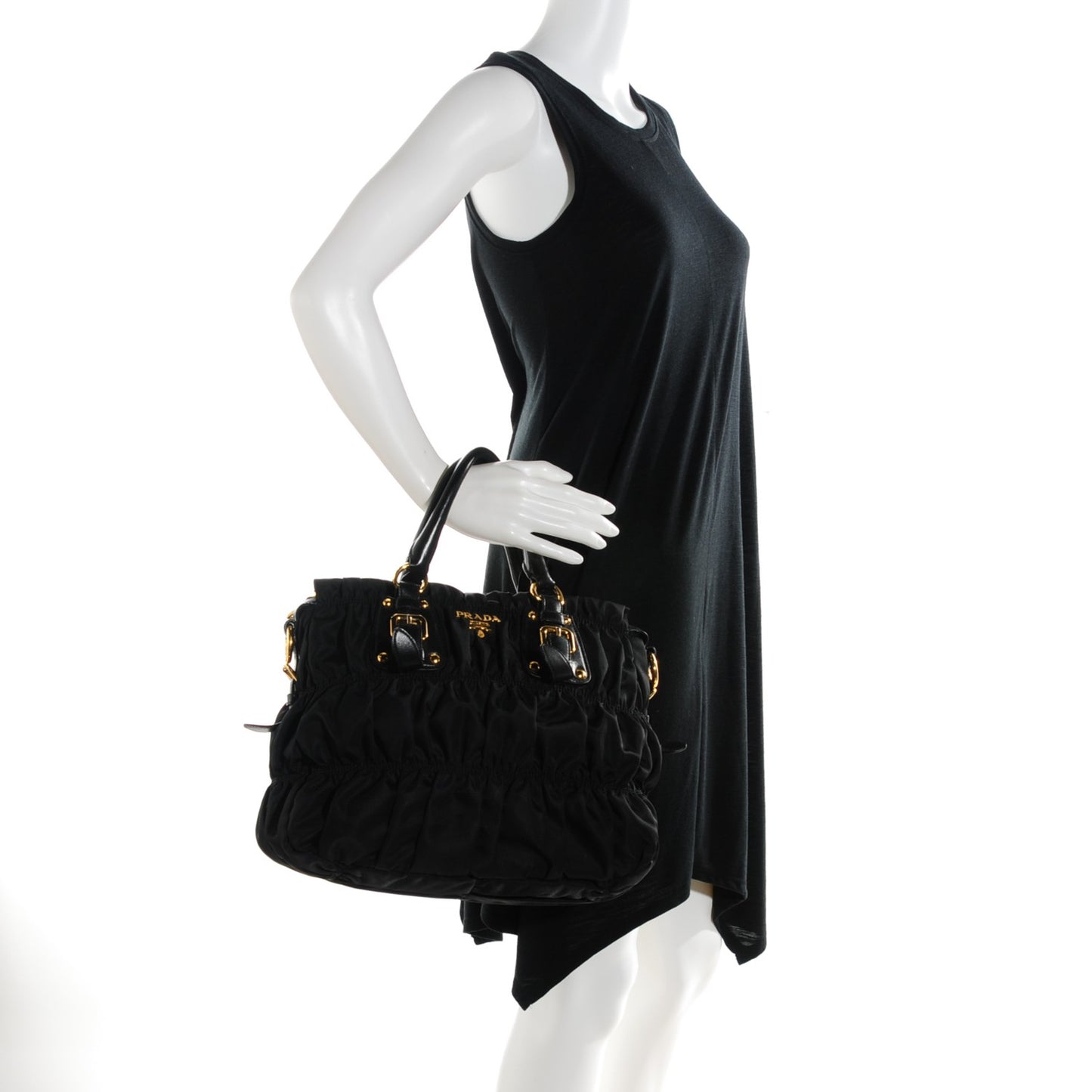 Tessuto Nylon Gaufre Tote Nero Black