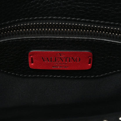 Valentino Garavani Calfskin Large Rockstud Halfmoon Saddle Bag Black 6 of 9