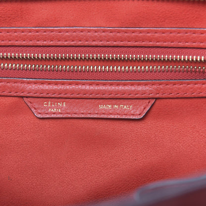 Celine Drummed Calfskin Mini Luggage Red 6 of 21