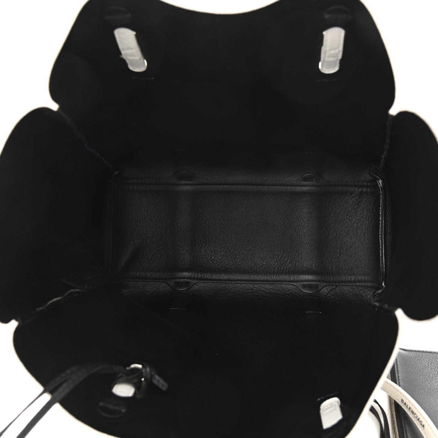 Calfskin Logo Strap Small Everyday Tote White Black
