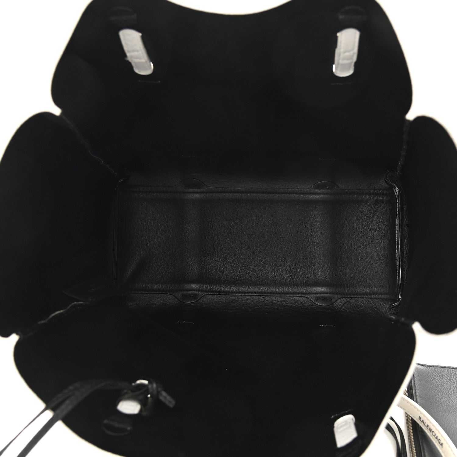 Balenciaga Calfskin Logo Strap Small Everyday Tote White Black 9 of 14