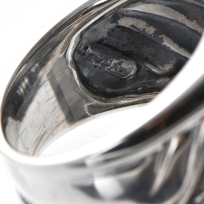 David Yurman Sterling Silver Pave Diamond Cable Cigar Band Ring 55 7 5 of 6