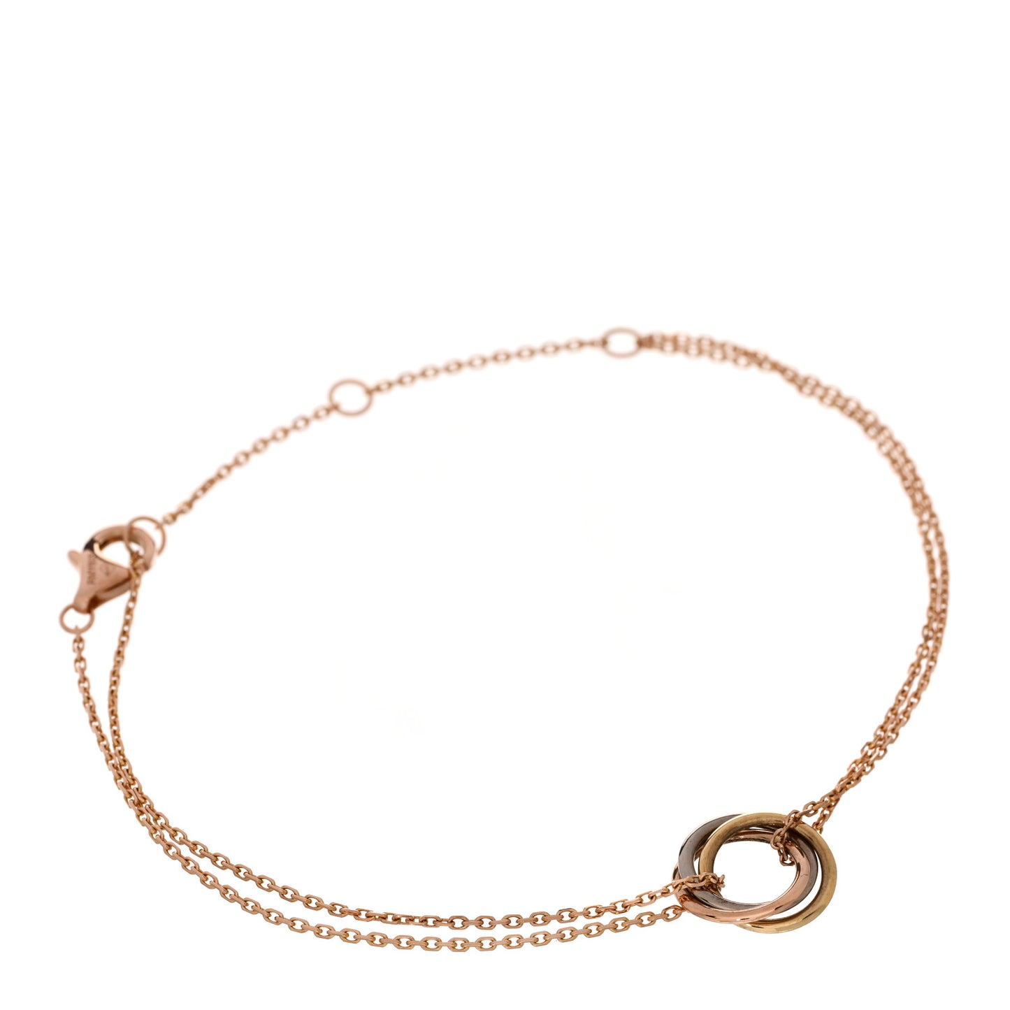 18K Pink Yellow White Gold Trinity Bracelet
