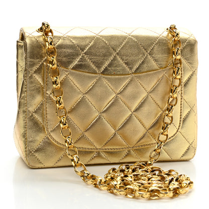 Chanel Metallic Lambskin Quilted Mini Square Flap Gold 2 of 12