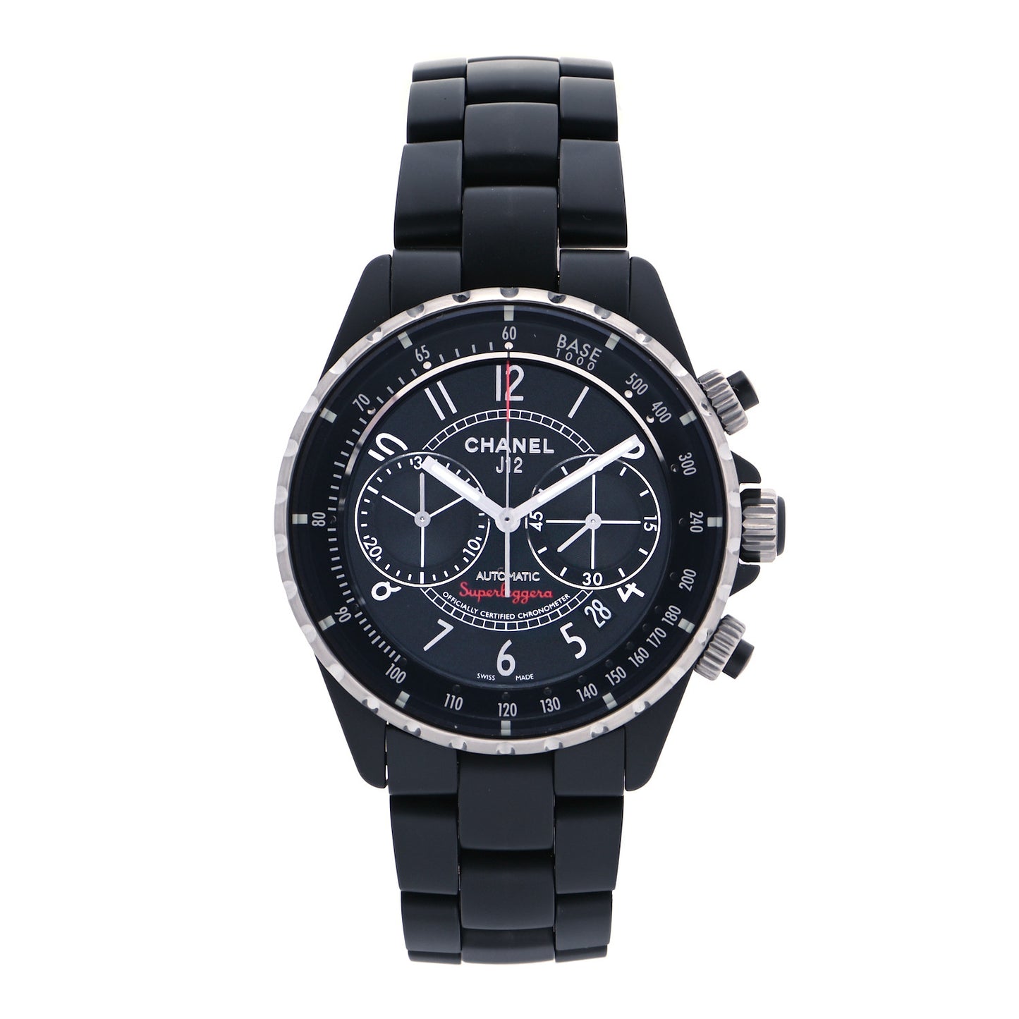 Stainless Steel Ceramic 41mm J12 Superleggera Chronograph Automatic Watch Black