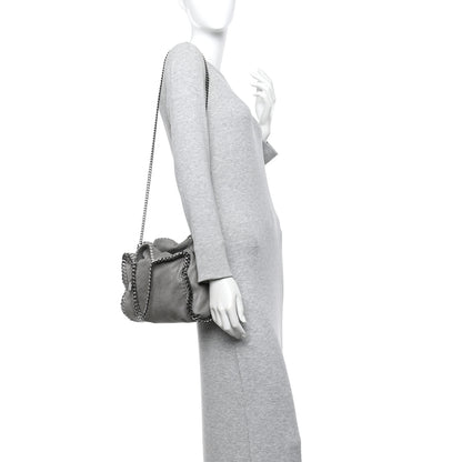 Stella McCartney Shaggy Deer Mini Falabella Fold Over Tote Light Grey 2 of 10