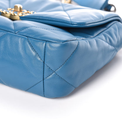 Chanel Goatskin Quilted Medium 19 Flap Turquoise 9 of 13