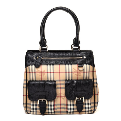 Burberry Haymarket Check Pocket Tote Black 1 of 10