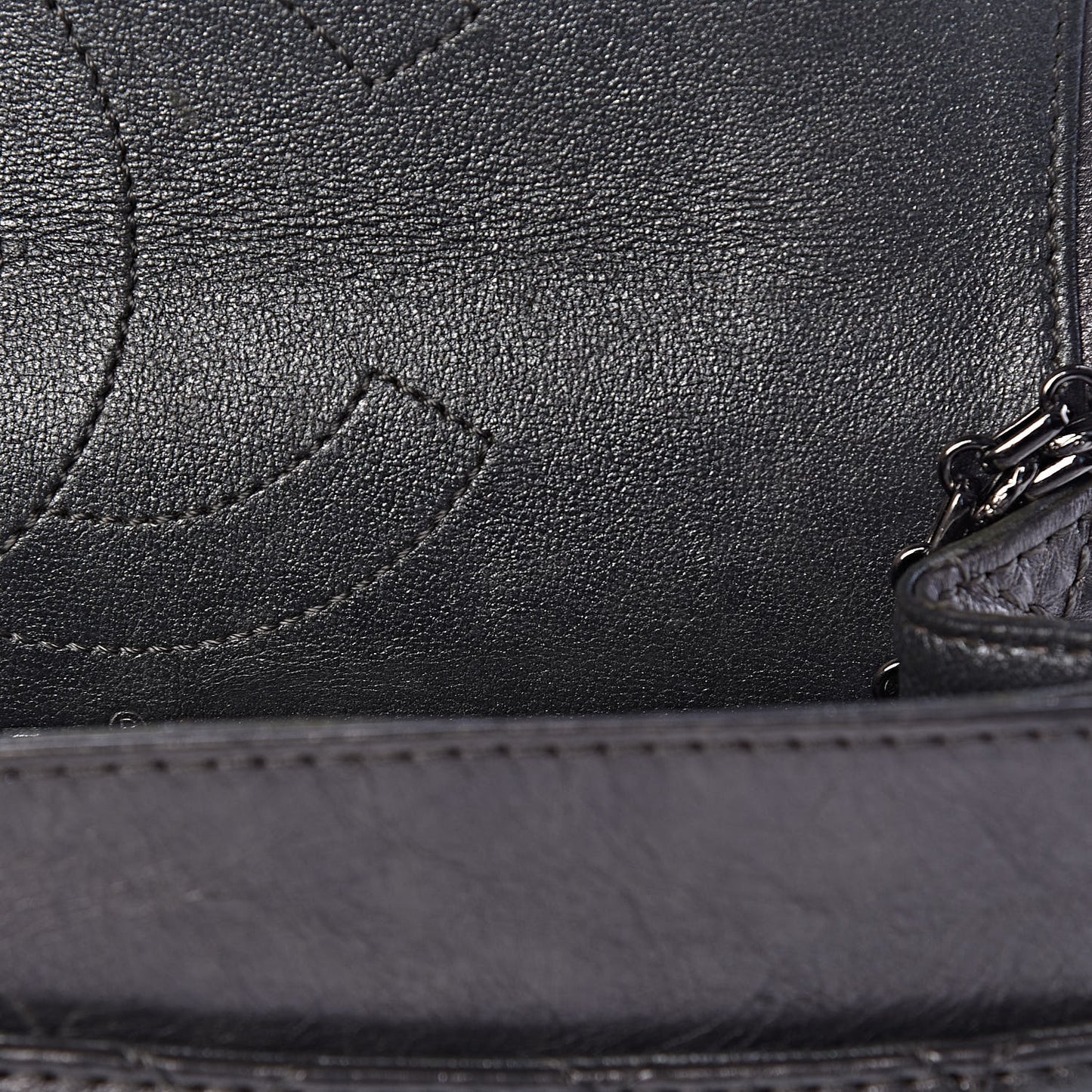 Metallic Aged Calfskin Quilted 2.55 Reissue 225 Flap Dark Silver