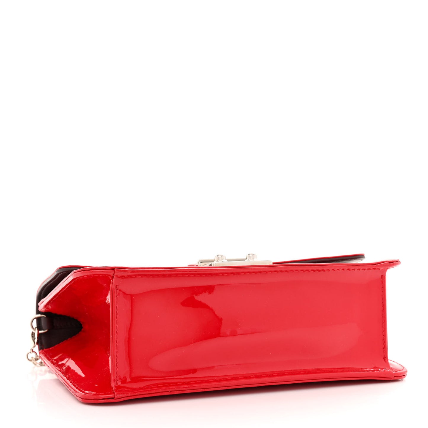Metallic Box Patent Calfskin Miss Dior Promenade Pouch Red