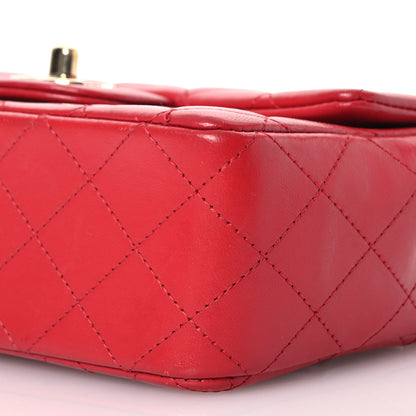Chanel Lambskin Quilted Mini Top Handle Rectangular Flap Red 11 of 16