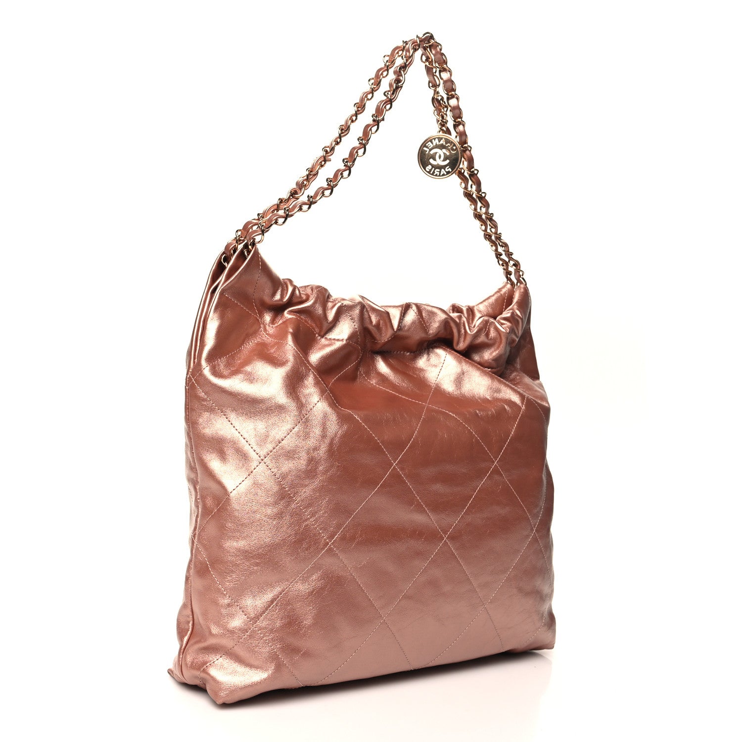 Chanel Metallic Calfskin Quilted Chanel 22 Copper 4 of 12
