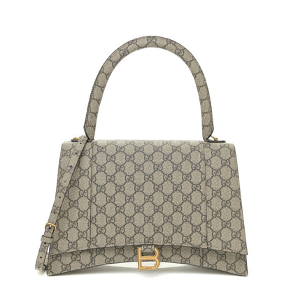 Balenciaga X GUCCI GG Supreme Monogram Medium Hourglass Top Handle Bag Beige Ebony 1 of 10