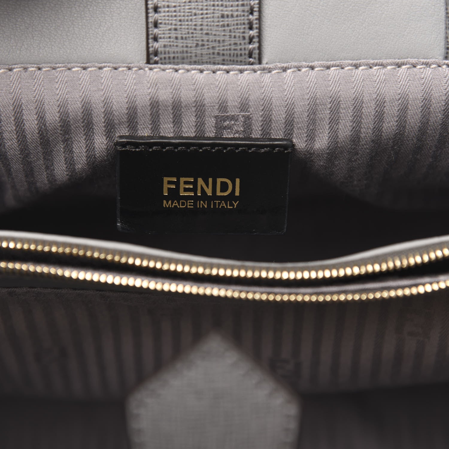 Fendi Vitello Elite Petite 2Jours Tote Grigio Grigio Chiaro 6 of 11