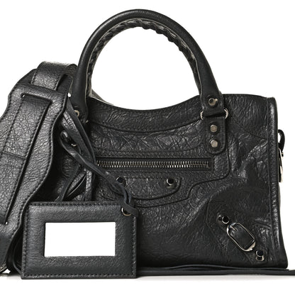 Balenciaga Agneau Classic Silver Hardware Mini City Gris Fossile 7 of 13