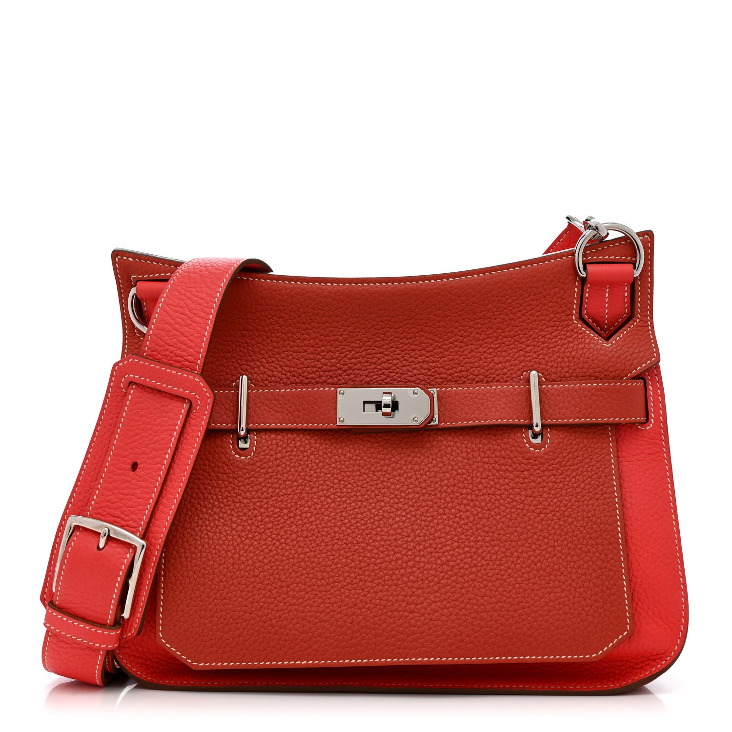 Hermes Taurillon Clemence Bi-Color Jypsiere 31 Sanguine Bougainvillea 1 of 10