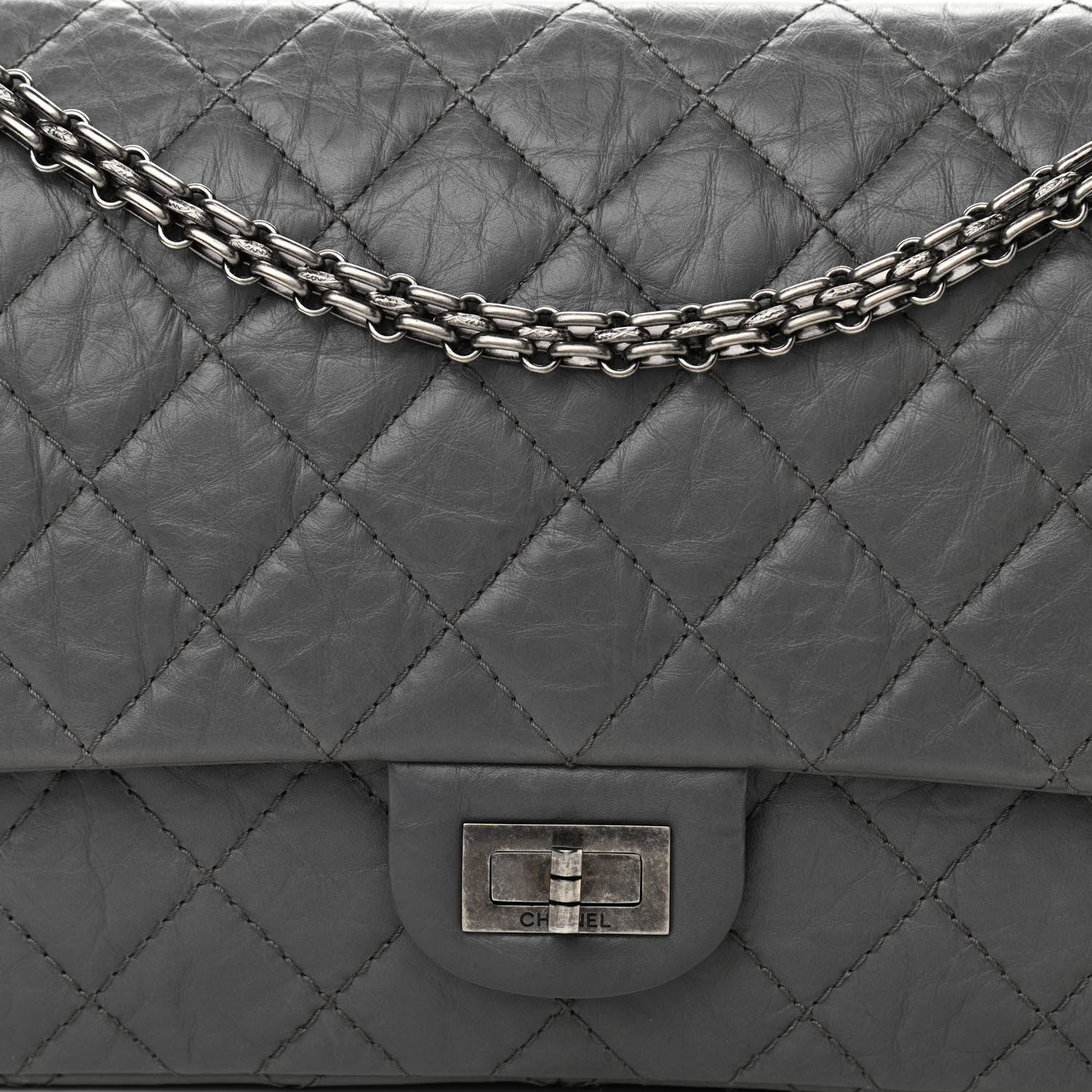 Chanel Aged Calfskin Quilted 2.55 Reissue 226 Flap Grey 8 of 11